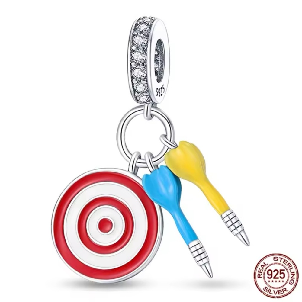 NWOT Dart Tournament Cheat Arrow Dartboard Play Bullseye Dangle Charm Pendant